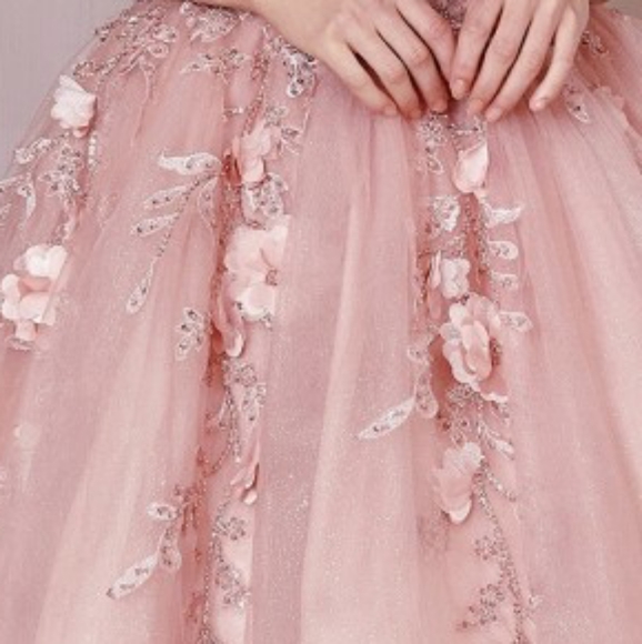 COPY - Rose gold beaded prom party pageant quencenara dress - Picture 7 of 9